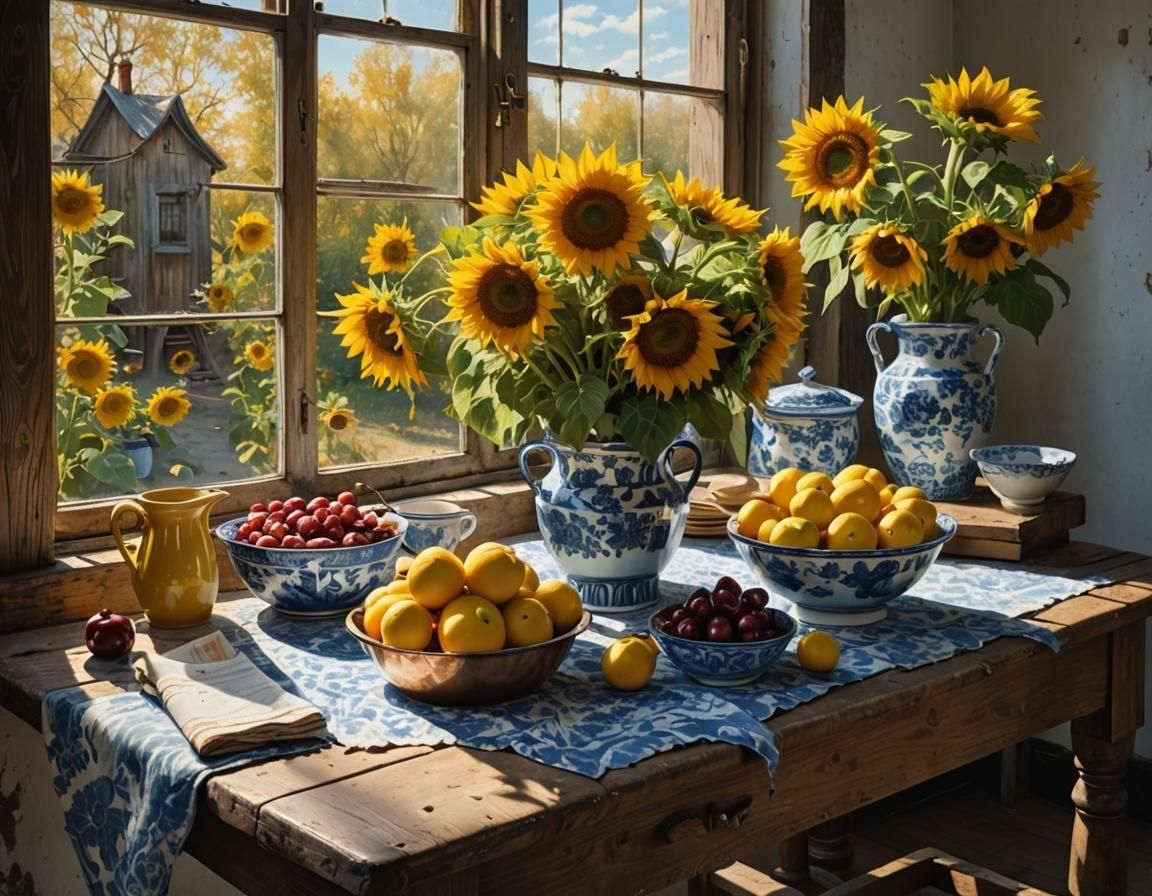 Bouquet for Ukraine in a Golden Light