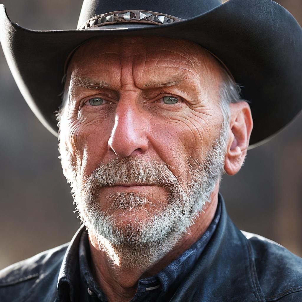 Cowboy Portrait in Western Film Style