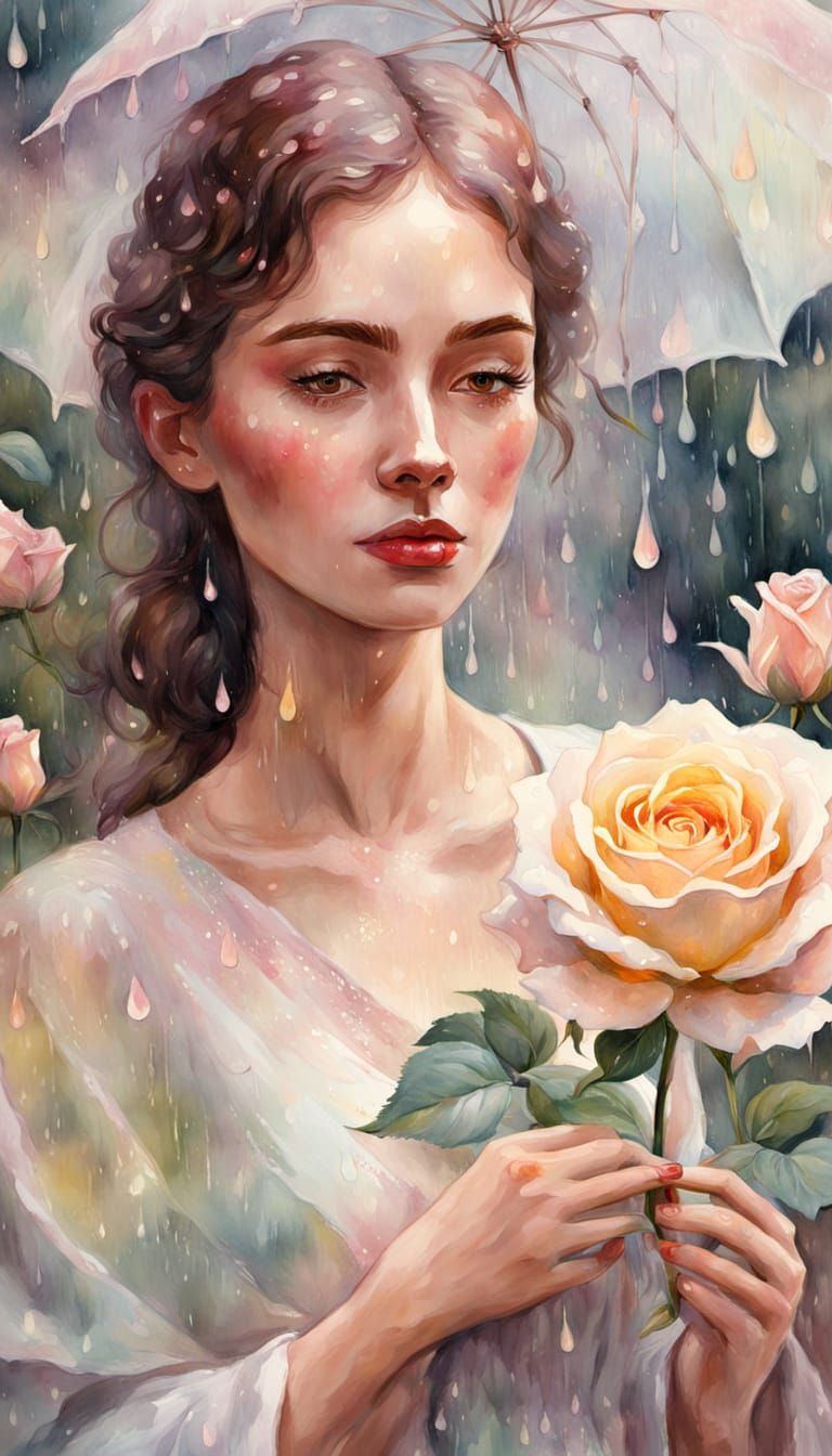 Surreal Pastel Garden in Warm Golden Light