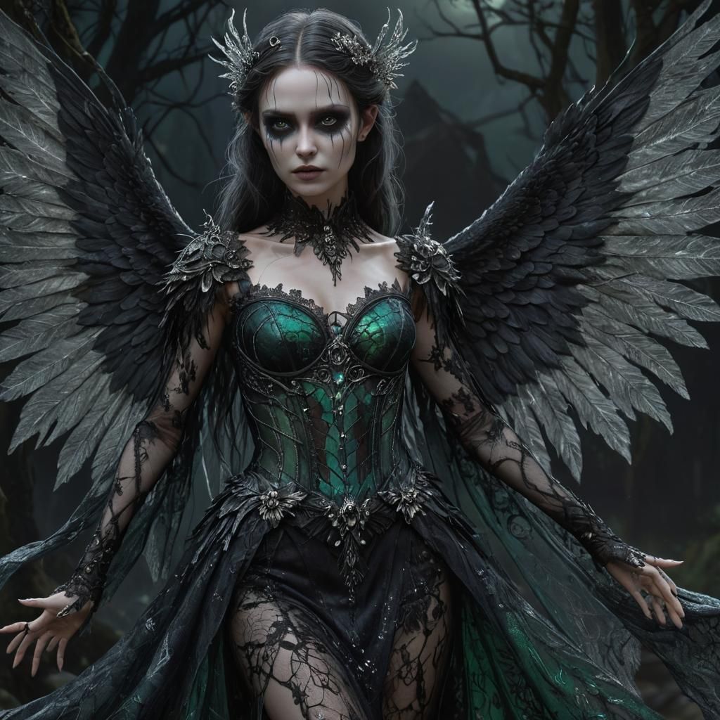 Ethereal Death Fairy with Iridescent Wings