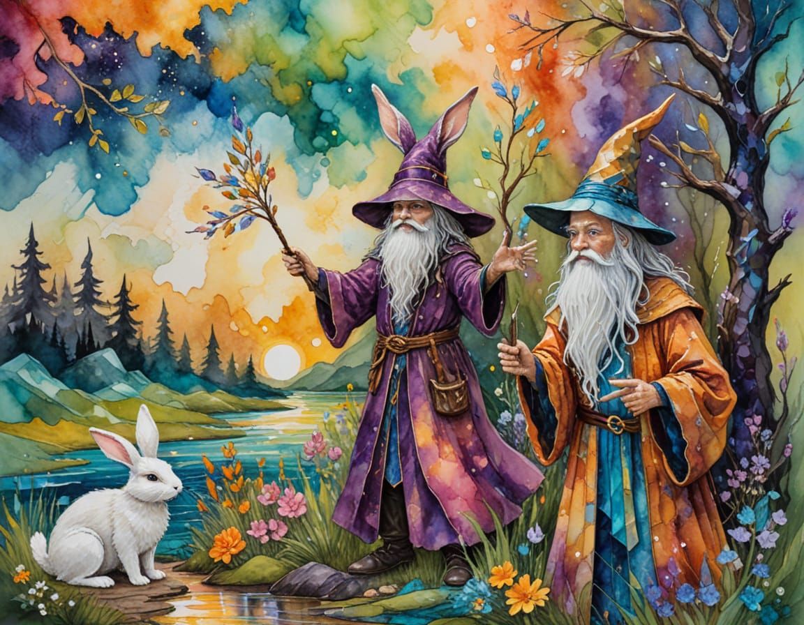 Whimsical Wizardry: Vibrant Impasto Art of Magic