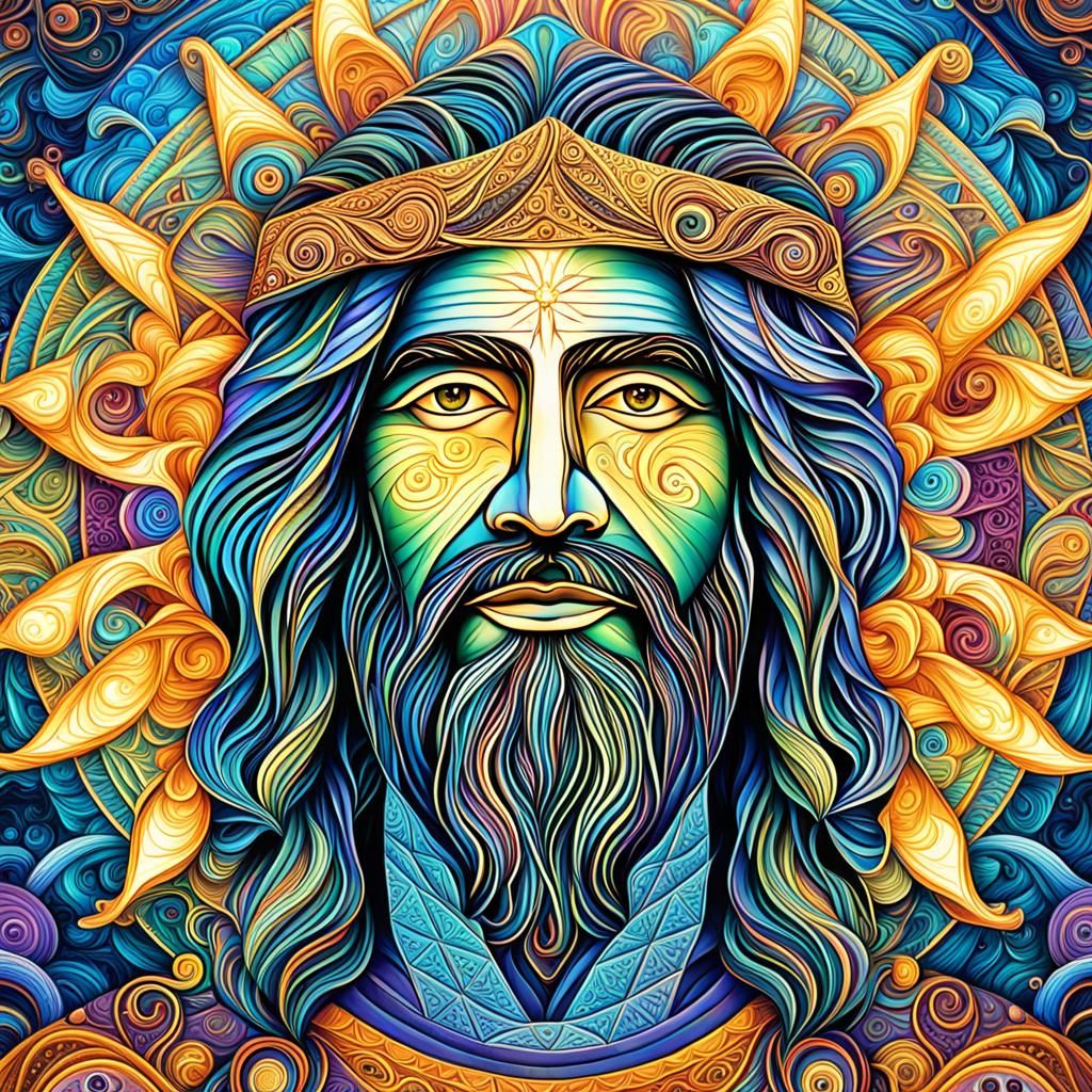 Sacred Geometry: Fractal Face of Jesus in Divine Light
