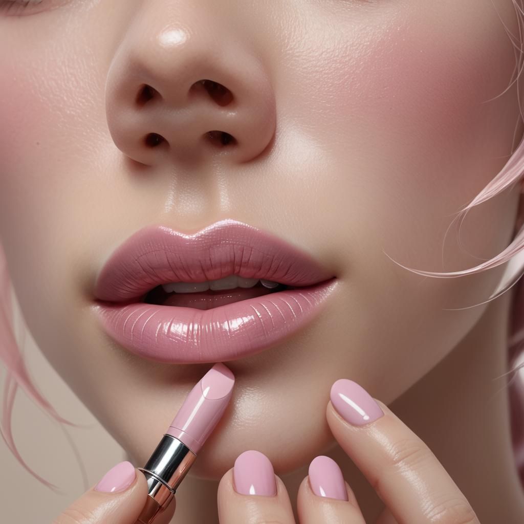 Anime Lips with Lipstick in Hyper-Realistic 3D