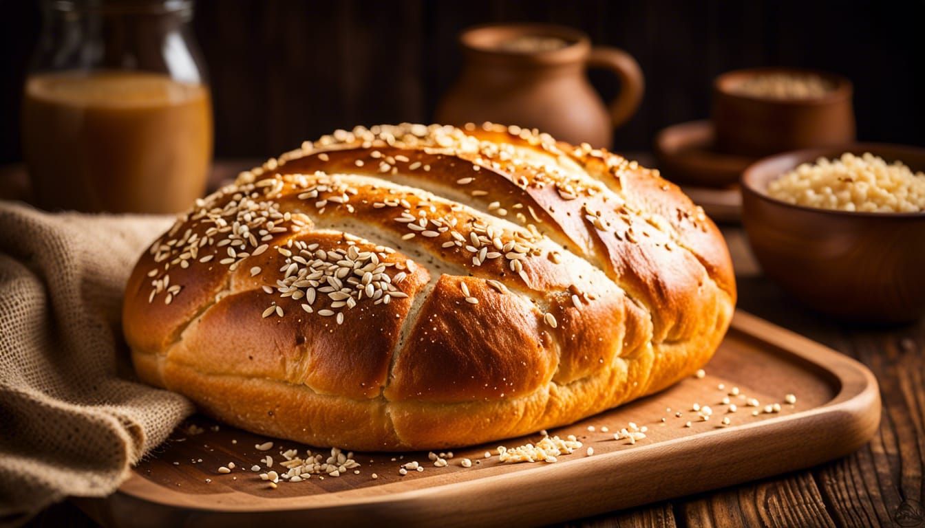Artisan Bread Loaf with Sesame Seeds