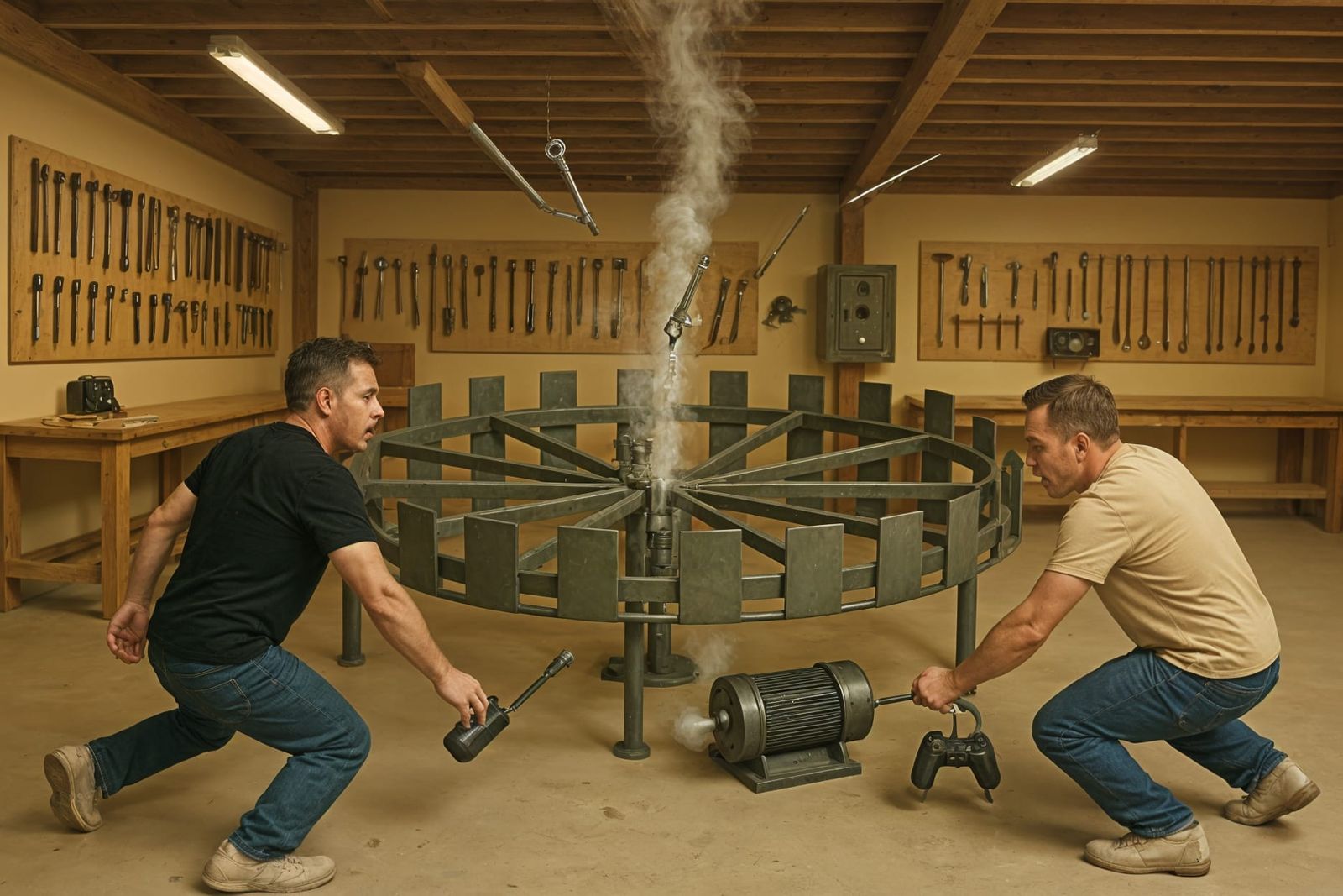 Workshop Chaos: Flying Tools After Machine Malfunction