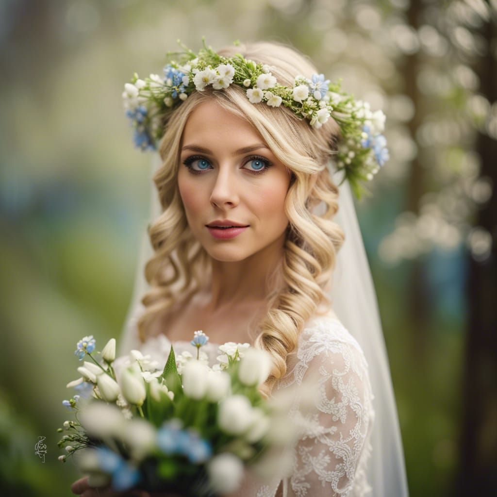 Welsh Bride in Spring Forest: Professional Photography