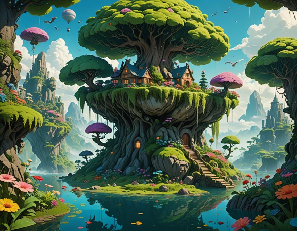 Whimsical Fantasy World in Vibrant 3D