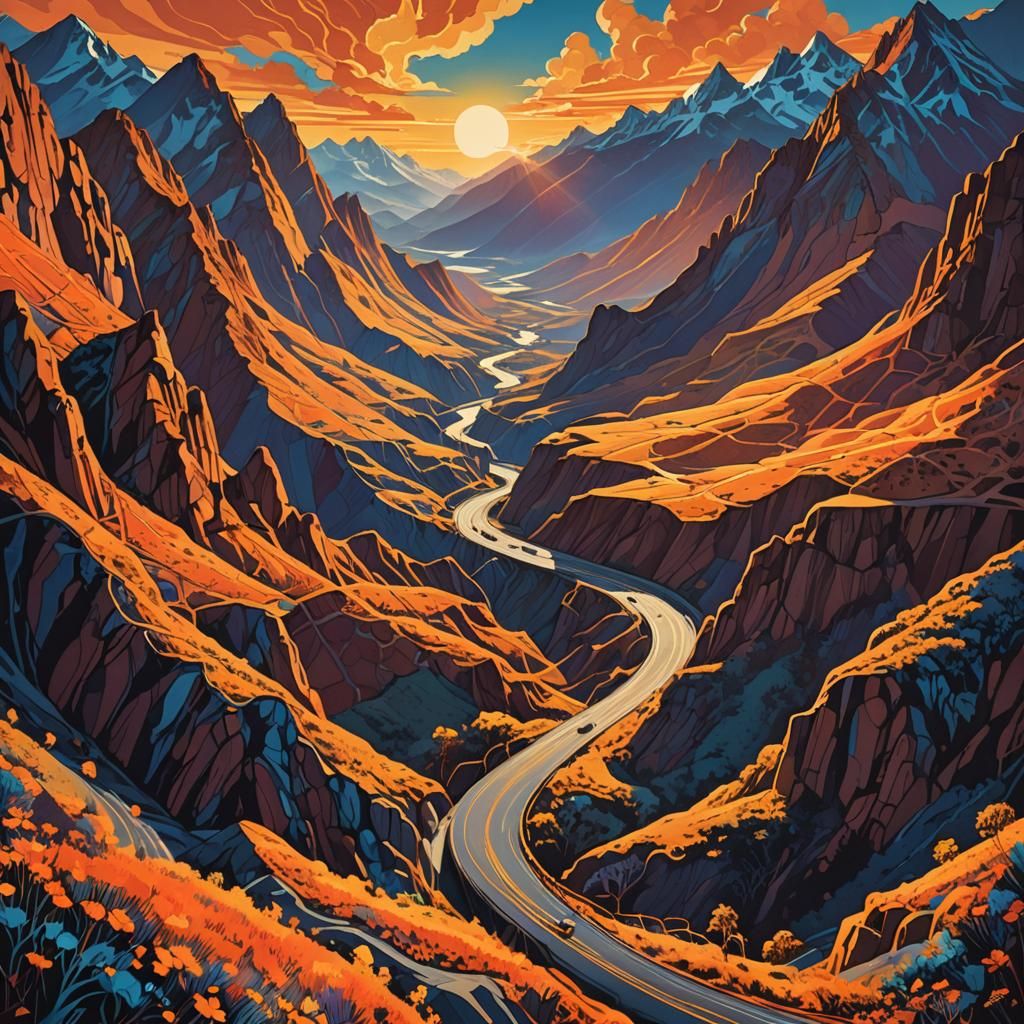 Winding Road to Infinity: 70s Geometric Poster Art