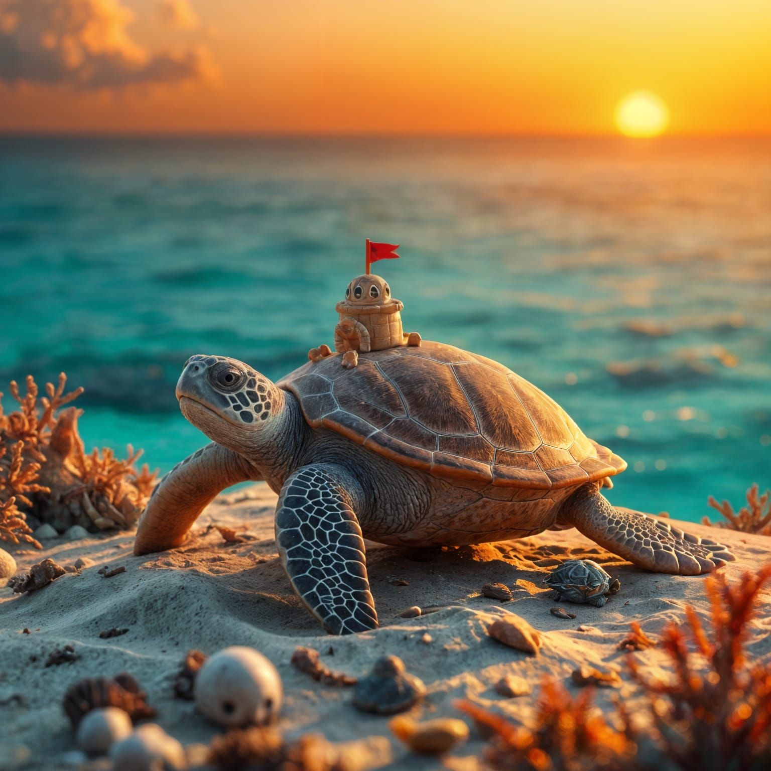 Sea Turtle Architect: Sand Castle Masterpiece