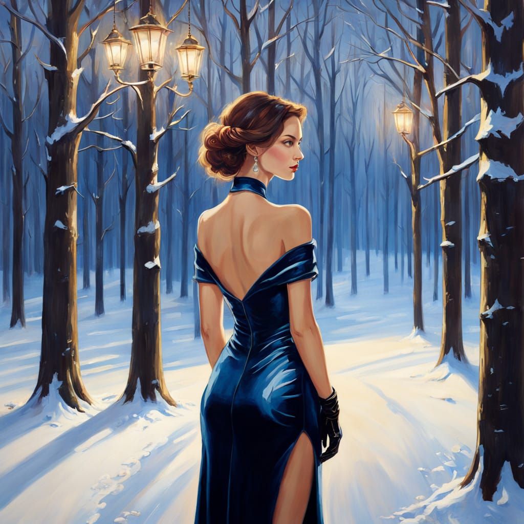 Mysterious Woman in Winter Gallery