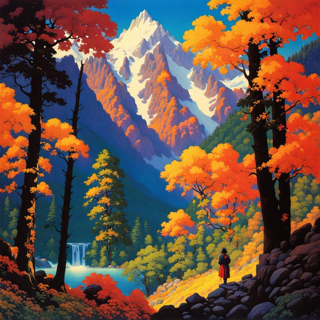 Colorful Wilderness Scene in Fantasy Art Style