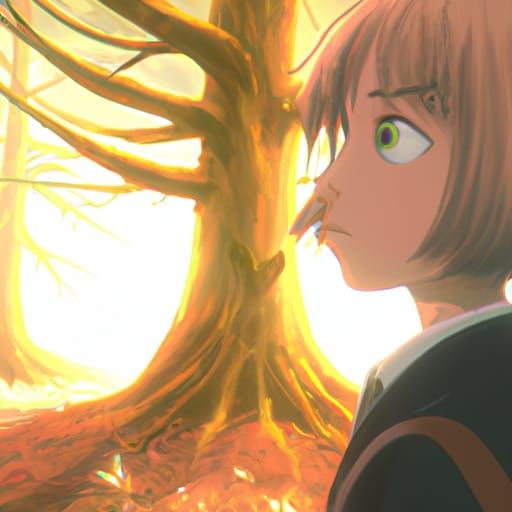 Halloween Girl in Studio Ghibli Anime Style