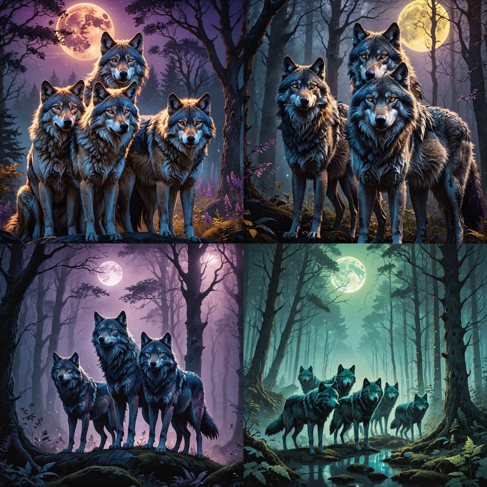 Mythical Wolves in Fantasy Setting