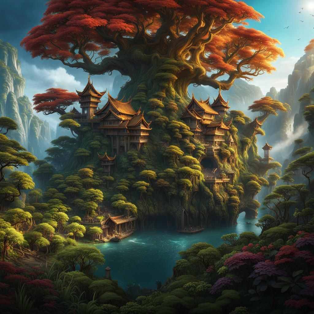 English Poster: Do Not Cut Trees - Matte Painting