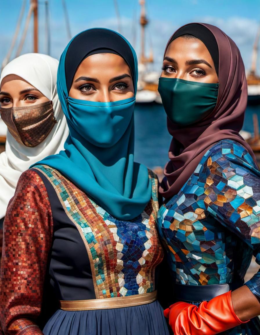 Danish Women in Hijab as Oil Painting