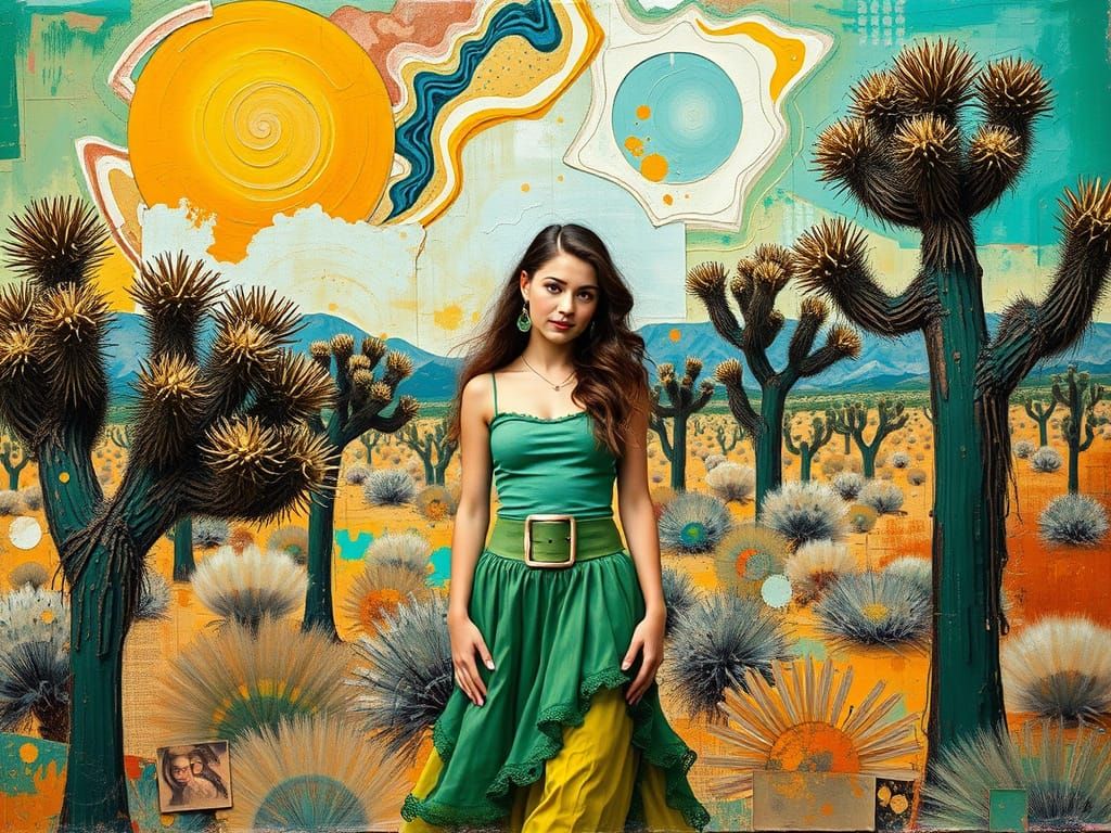 Abstract Expressionist Collage in Vibrant Earthy Tones