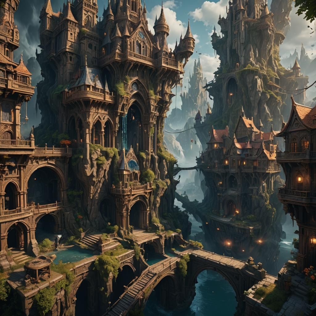 Fantastical Zeitgeist Matte Painting in Deep Color