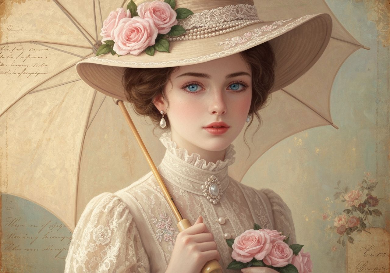 Victorian Woman Portrait in Classical Painting Style