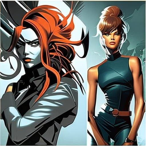 Textured Female Speedpaint in Black and White