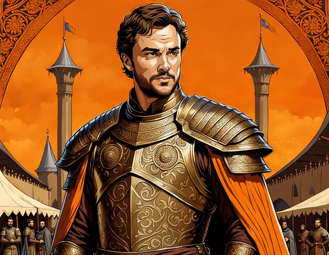 King Renly Baratheon Portrait in Bronze Armor