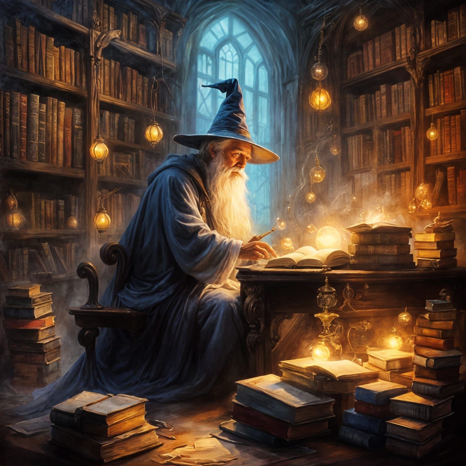 Mystical Wizards' Sanctum in Ethereal Sepia