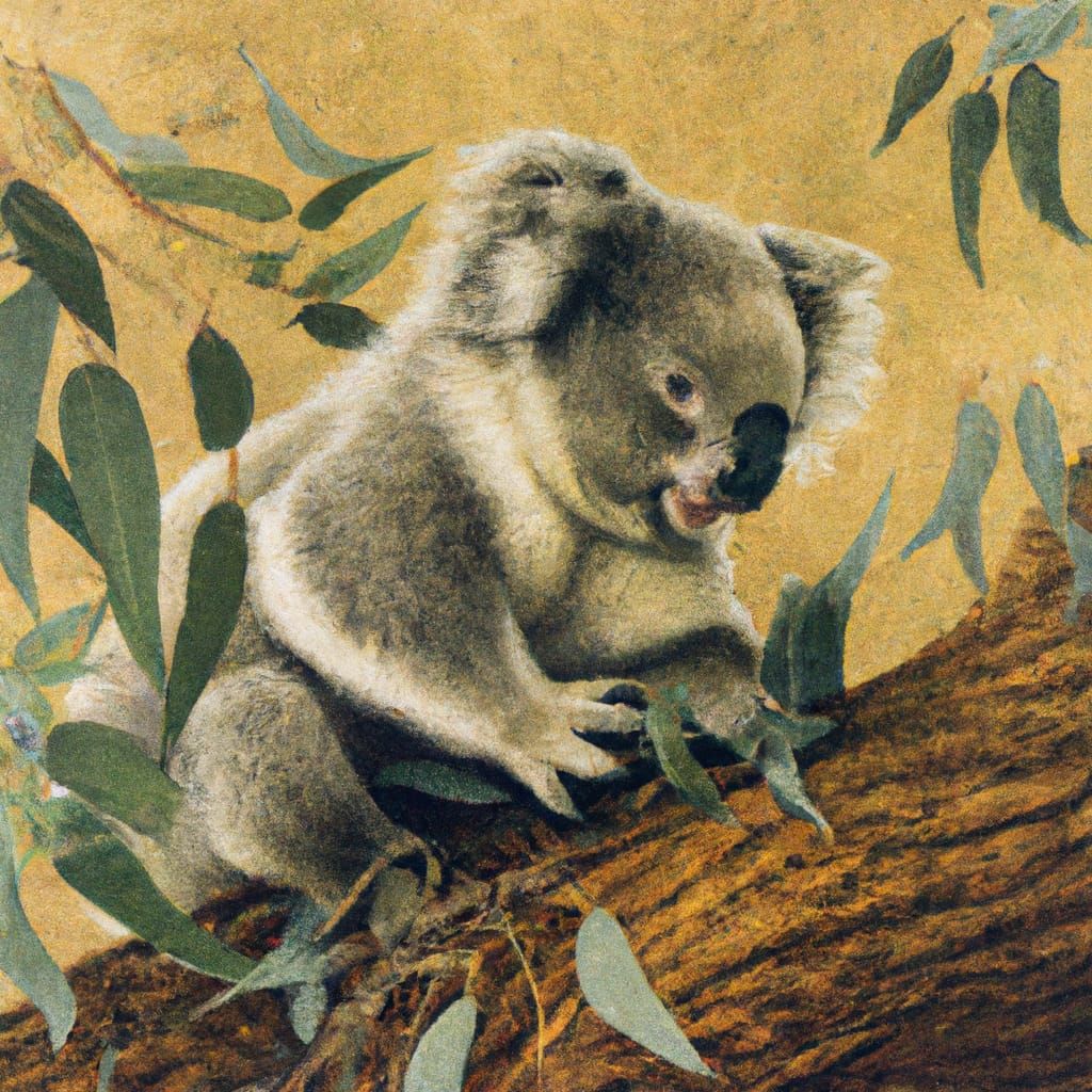 Koala in Eucalyptus tree