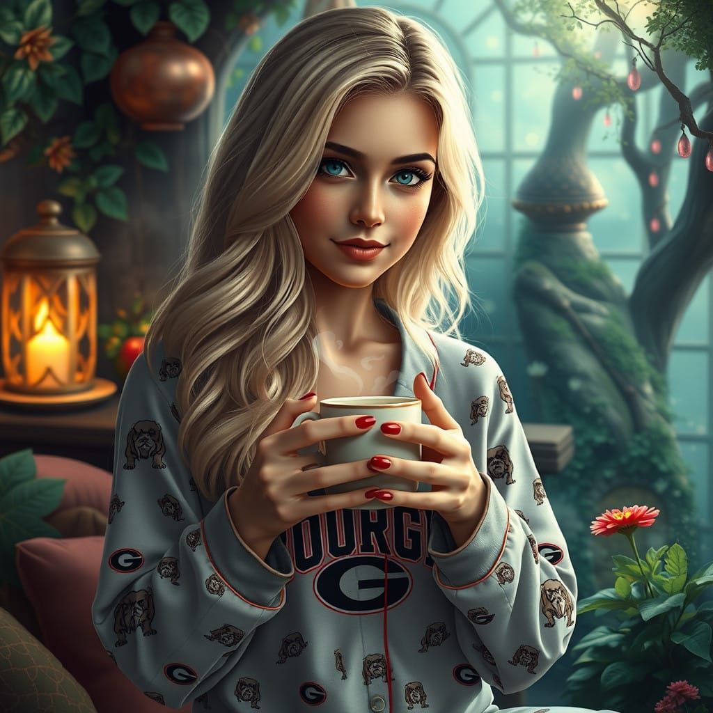 Ethereal UGA Fan Girl Soaks in Whimsical Morning