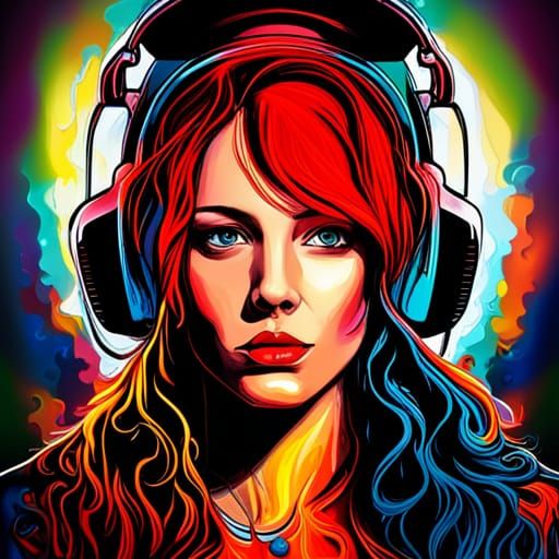 Underground Rave DJ in Graffiti Art Style