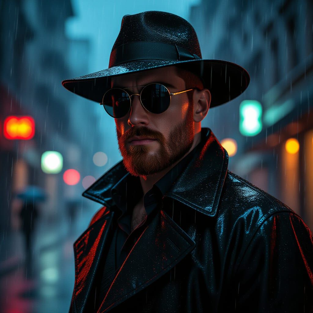 Noir City Gentleman in the Style of Ash Thorp