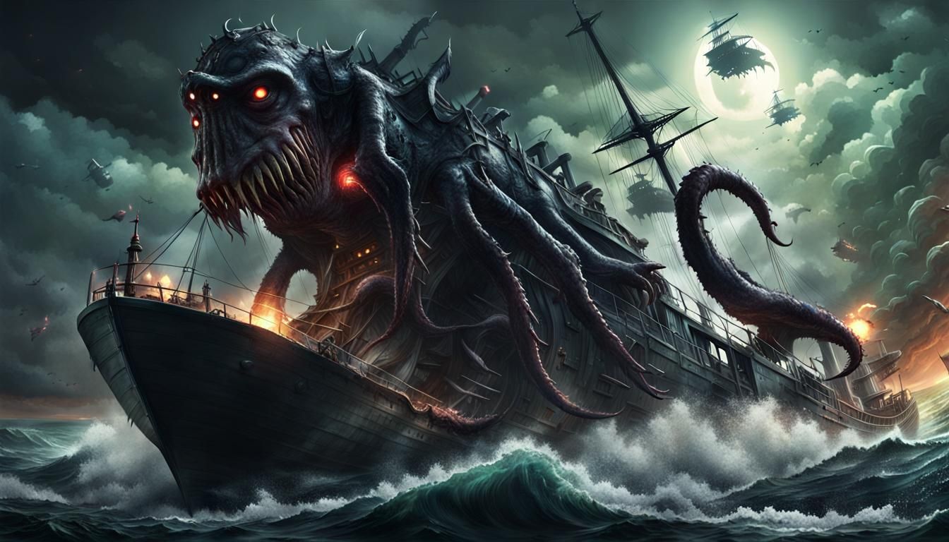 Lovecraftian Monster Destroys Ship in Distorted Reality