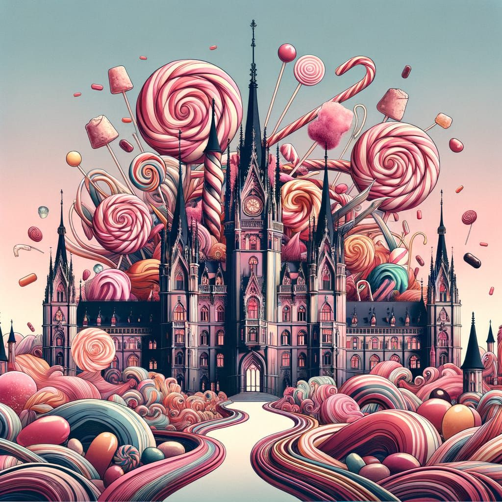 Grand Palace Adorned with Cotton Candy and Licorice