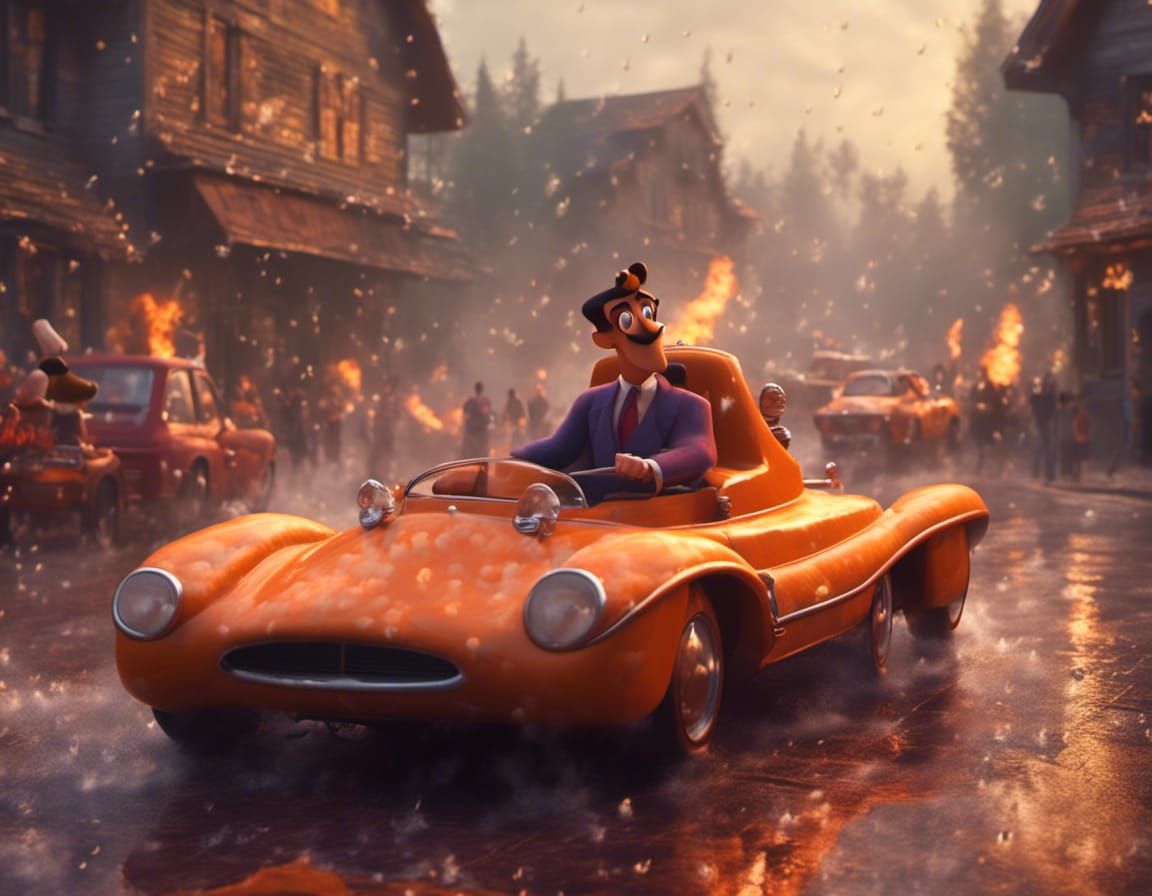 Penelope Pitstop Races Dastardly in Cartoon Style