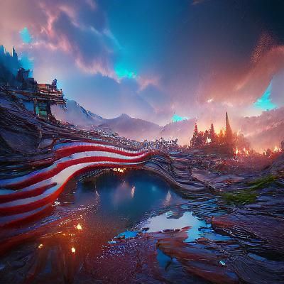 Fantastical American Landscape in Detailed Matte Painting