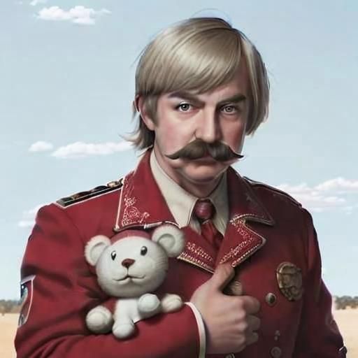 Striking Red Suit AI Generated Image