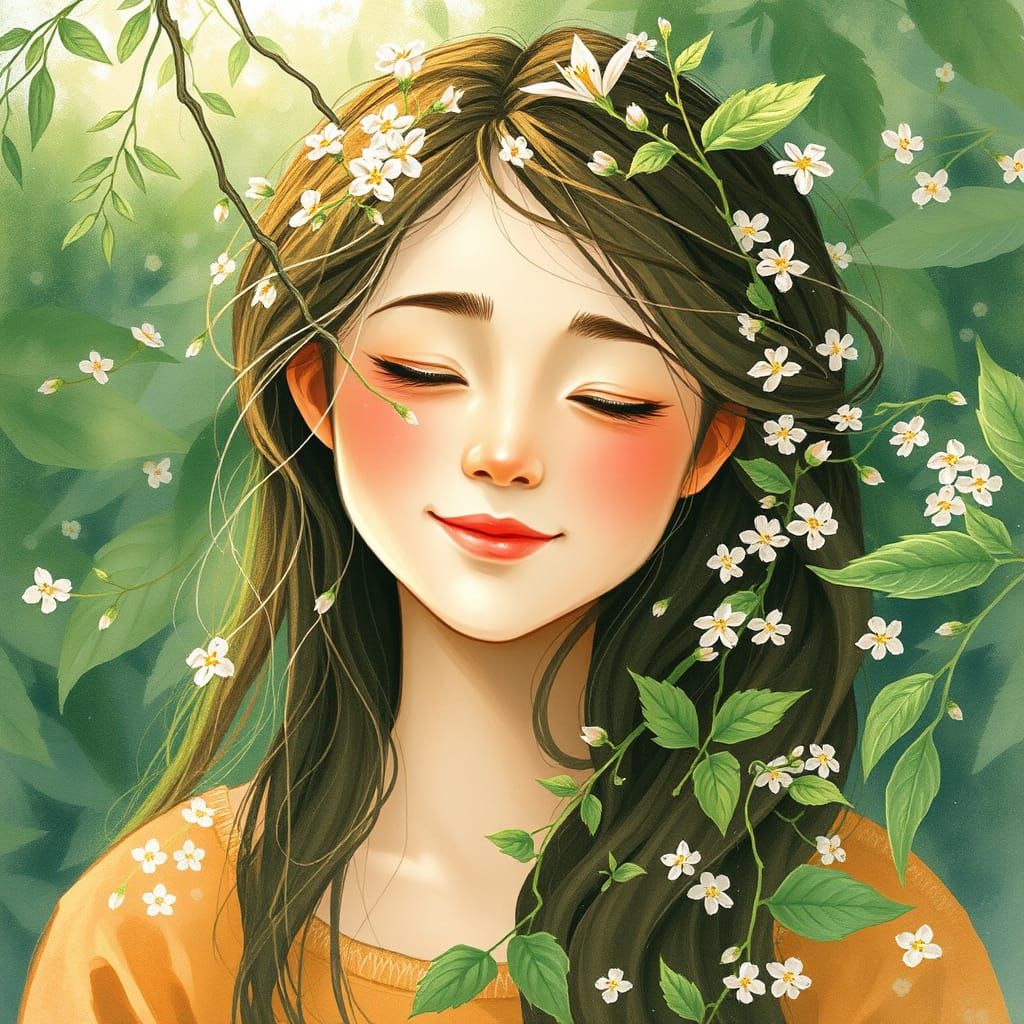 A Gentle Soul Surrounded by Nature's Beauty