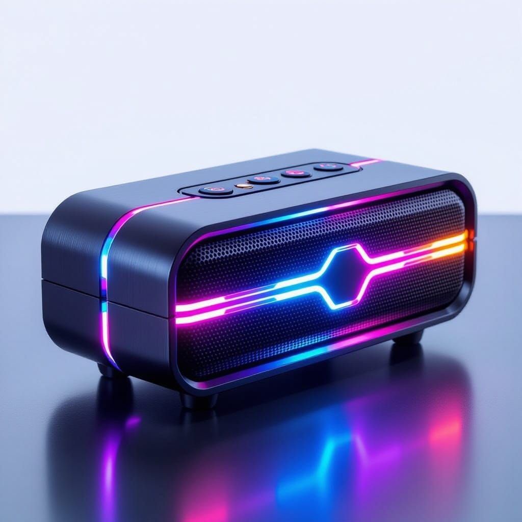 Futuristic Bluetooth Speaker with Dynamic LED Lights