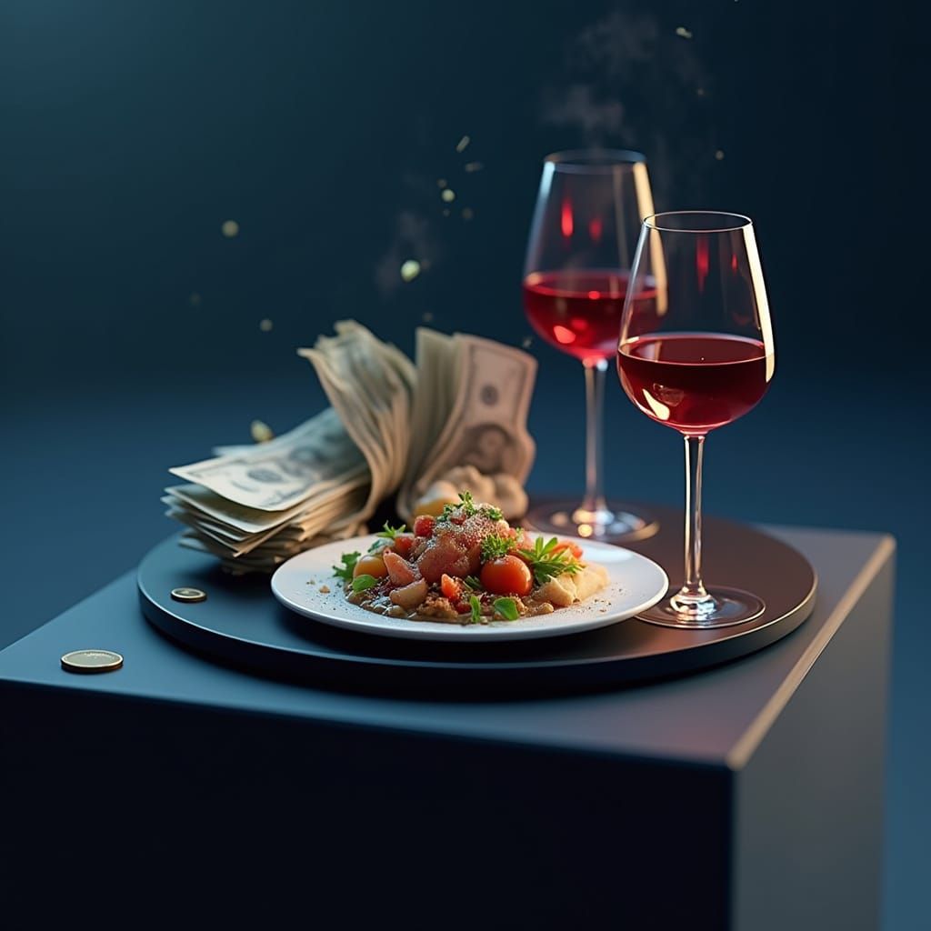 Luxury Turntable Logo with Gold and Blues