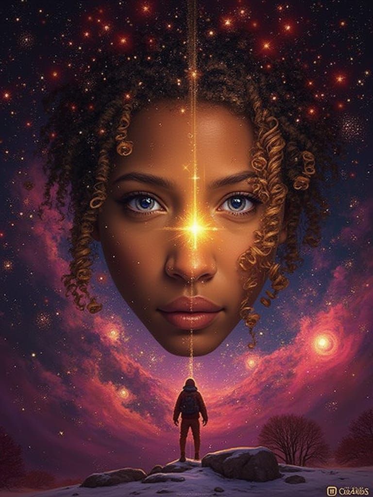 Majestic Star Radiating Light in Night Sky