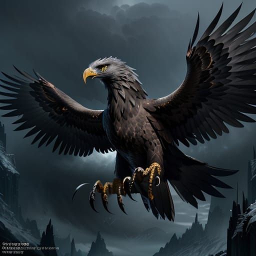Majestic Stormfang Eagle in Dark Fantasy Style