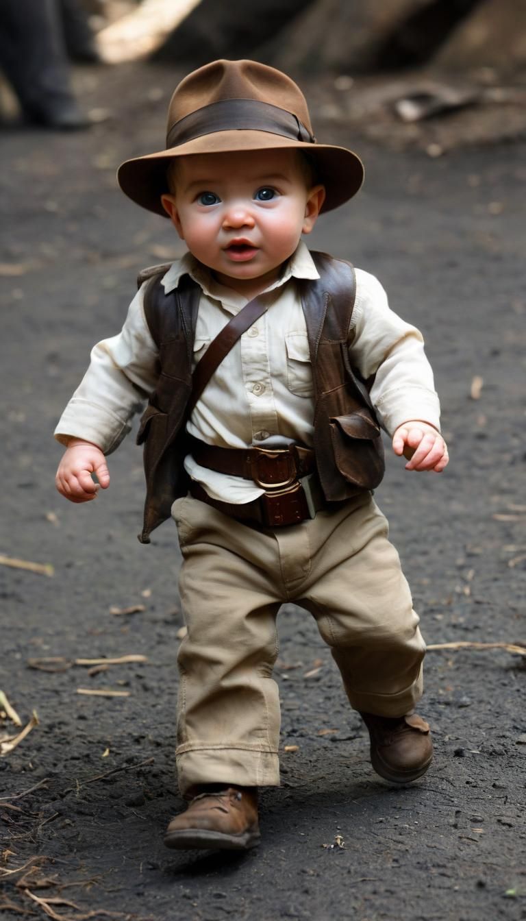 Cute Baby Indiana Jones Adventure