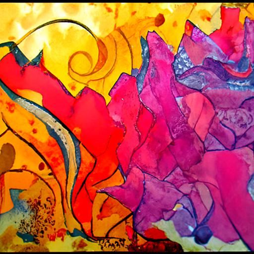 Gladiators in Alcohol Inks on Black Paper