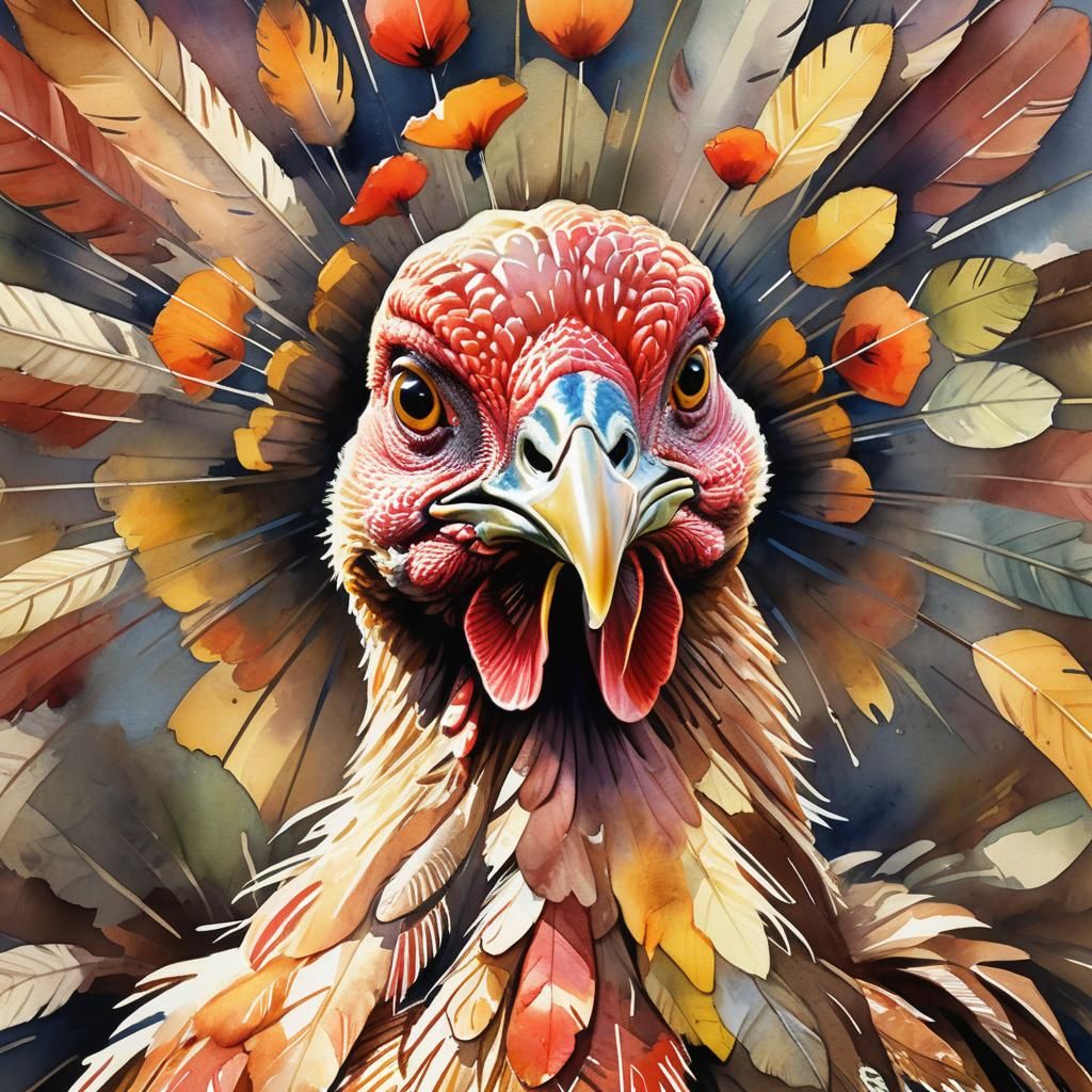 A portrait of an real life Turkey pixar style