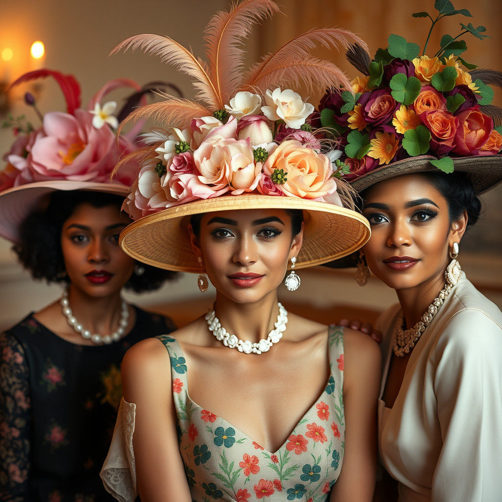 Oversized Floral Hats: Bohemian High-Fashion Fusion