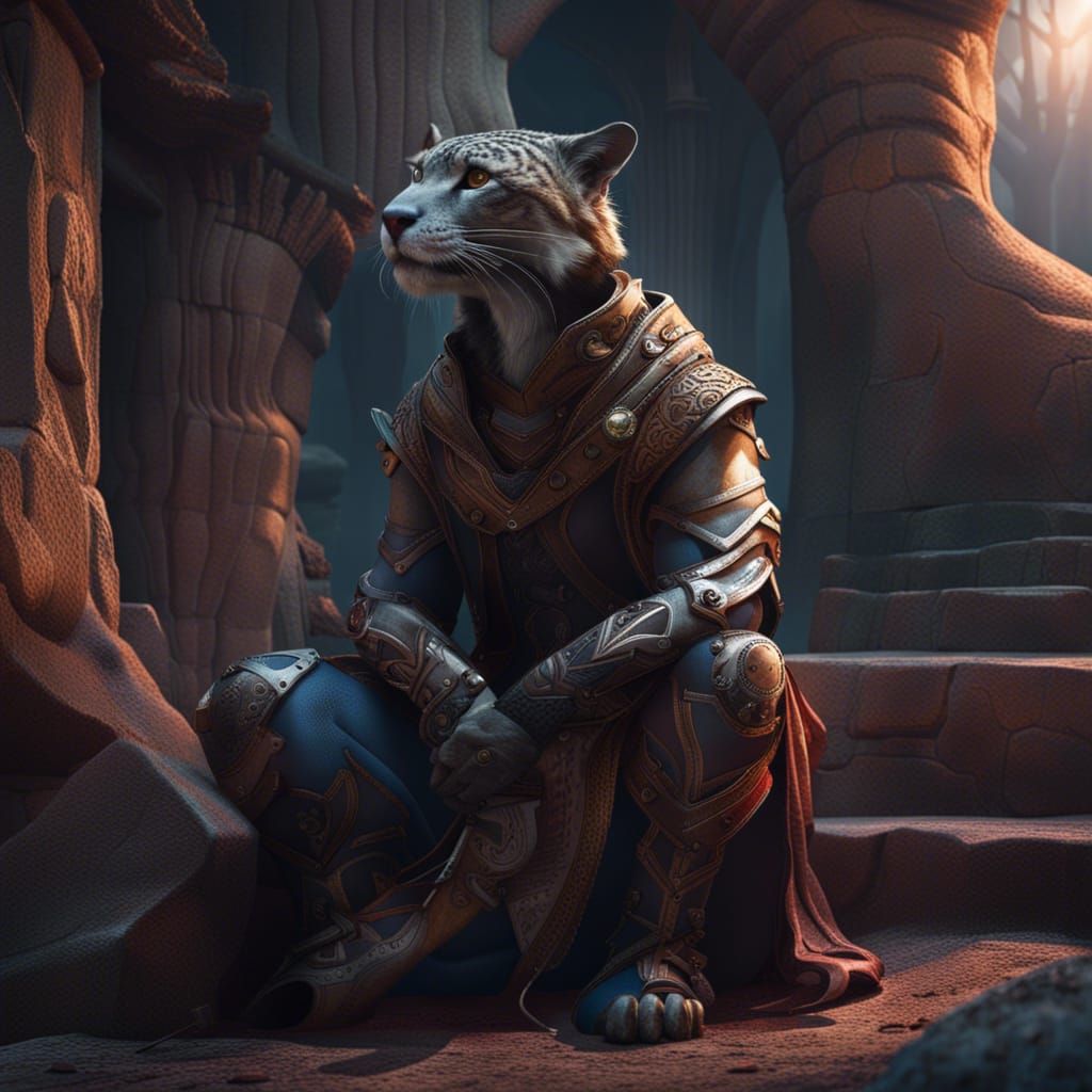 Ocelot at Twilight Harbor: Fantasy Concept Art