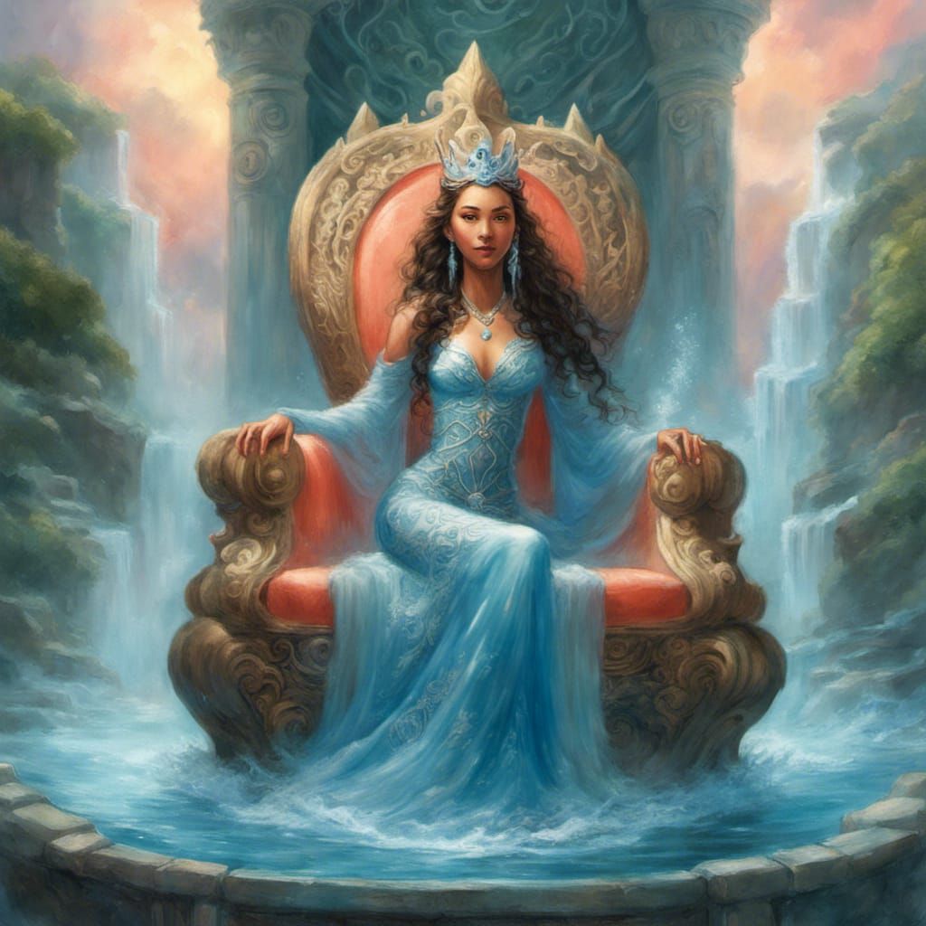 Water Goddess Katara on Coral Throne