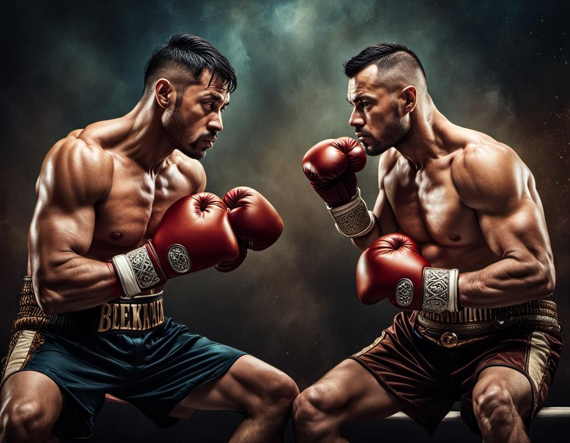 Boxers in Fantasy Realism Style Digital Art