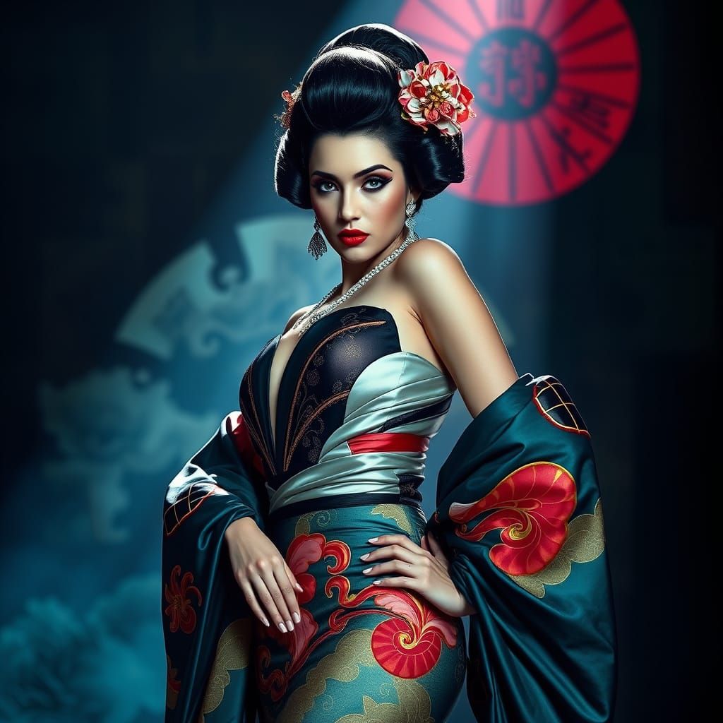 Haute Couture Gown with Art Deco Elements