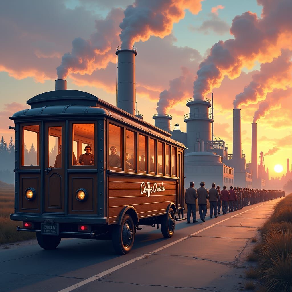 Vintage Coffee Wagon at Sunrise
