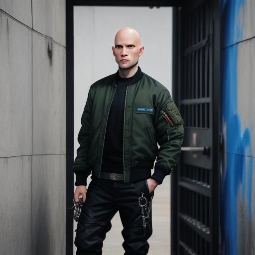 Urban Camo Man in Prison Graffiti Art