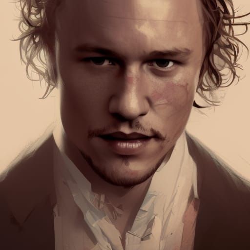 Hyperrealistic Portrait of Heath Ledger in 8k Resolution